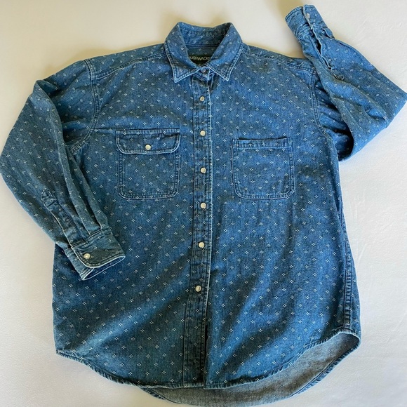 vintage 90s bushwacker denim button up / size medium - Picture 2 of 5